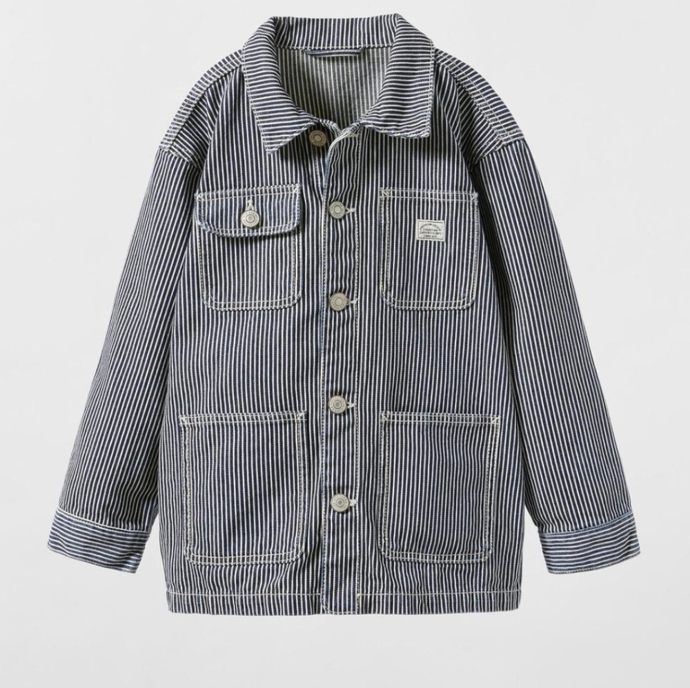 Zara boys striped denim jacket